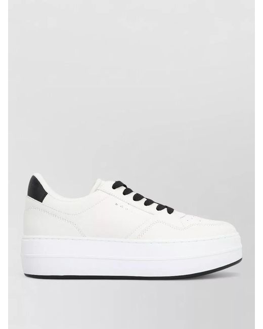 Hogan White Leather Low-Top Sneakers