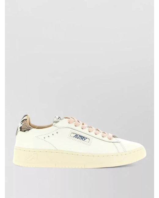 Autry Natural Dallas Low Lace Up Sneakers Snakeskin Detail