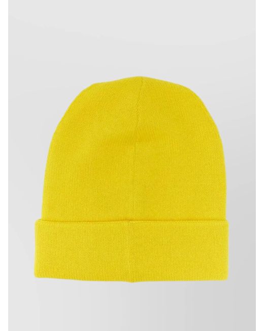 McQueen Yellow Cashmere Beanie for men