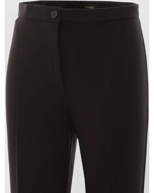Pinko Black Straight Leg Pants Nylon Silk Blend Beltloops
