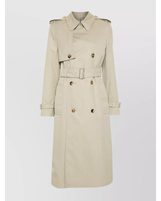 Burberry Natural Cotton-Blend Long Double-Breasted Trench Coat