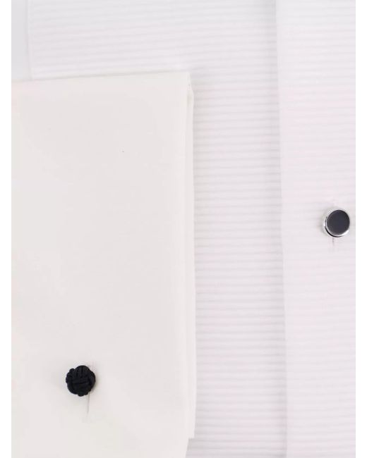 Boss White Tailored Cotton Dress Shirt Cufflinks for men