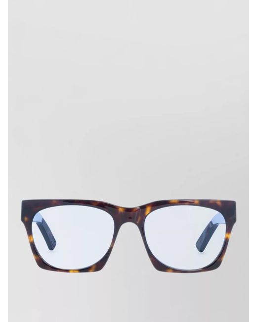 Facehide Metallic Rectangular Sunglasses Lenses Tortoiseshell Frame