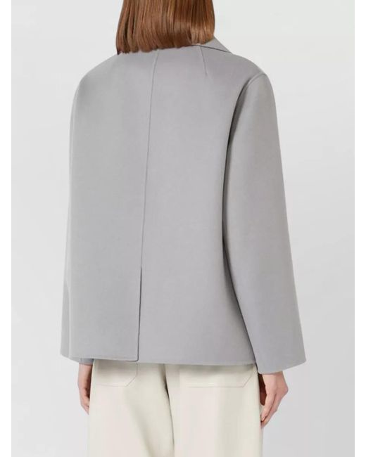 Max Mara Gray Margot Jacket Long Sleeves Notched Lapels Pockets