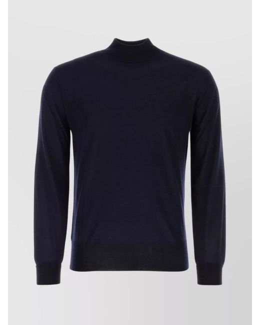 PT Torino Blue Versatile Ribbed Wool Sweater for men
