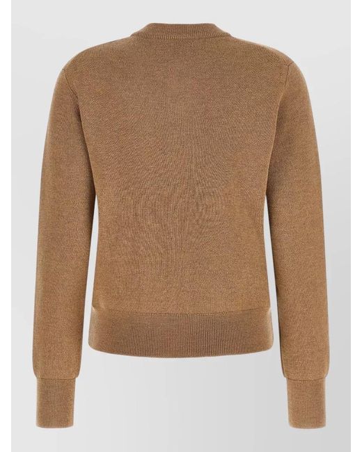 AMI Brown Ami De Coeur Cardigan Ribbed Trim