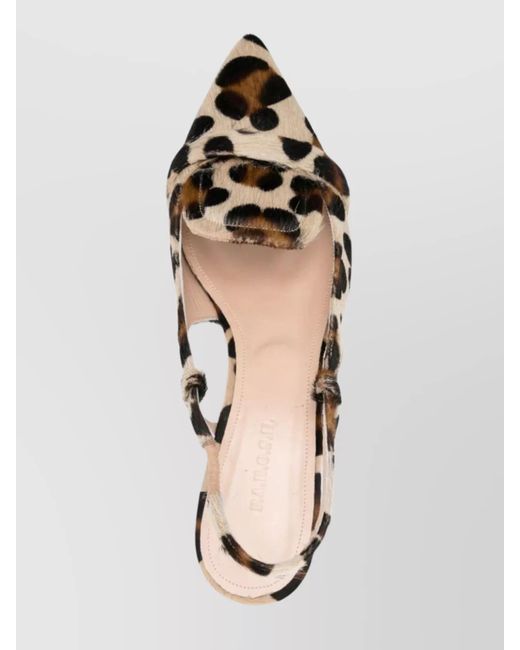 P.A.R.O.S.H. Metallic Leather Leopard-Print Slingback Pumps
