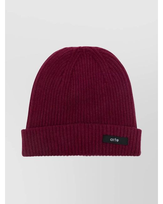 Arte' Red Wool Beanie for men