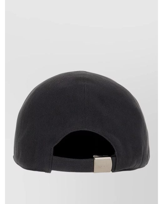 Gucci Black Cotton Baseball Cap Curved Brim Design for men