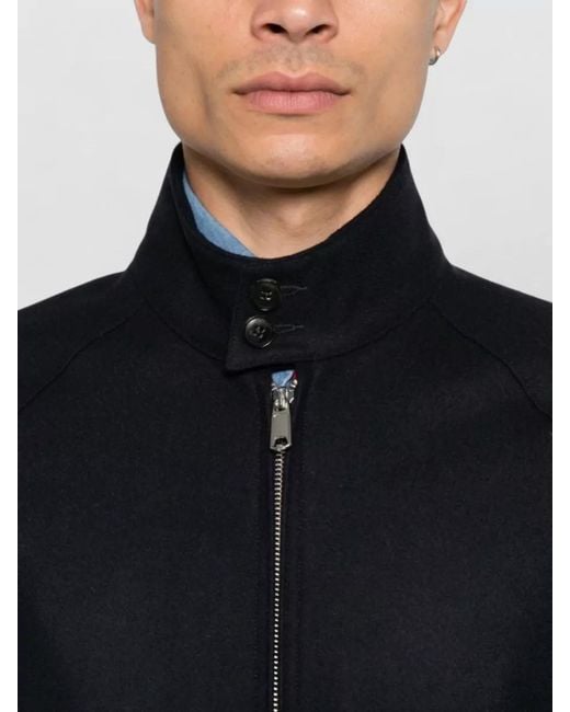 Baracuta Blue Cashmere Single Breasted Coat for men