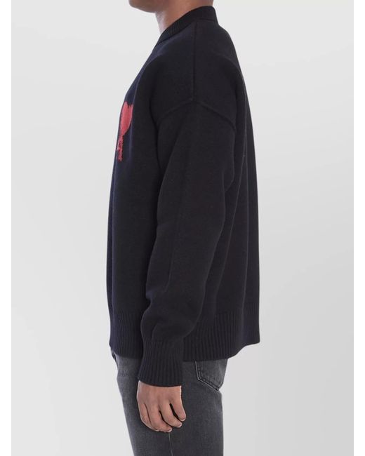 AMI Black Ami De Coeur Sweater for men