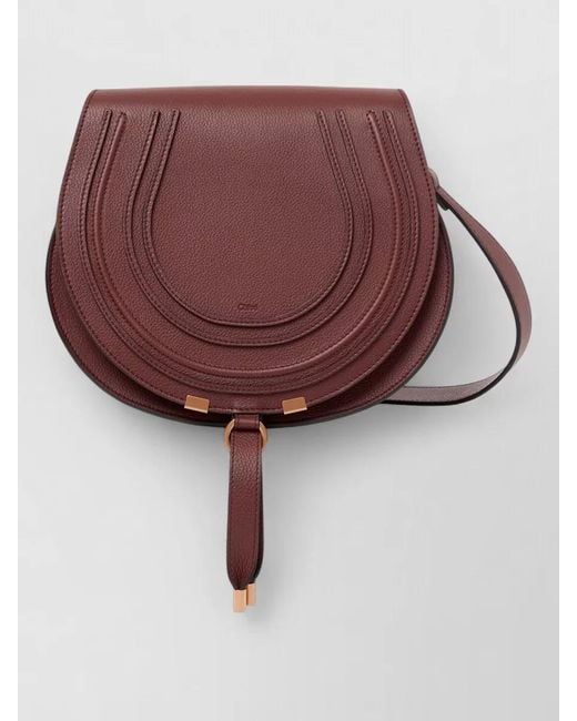 Chloé Purple Marcie Leather Saddle Bag