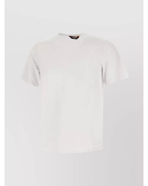 K-Way White Cotton Crew-Neck T-Shirt for men