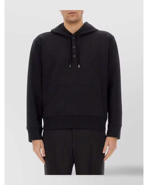 Courreges Black Cotton Hoodie for men