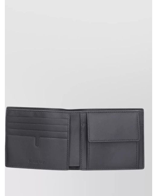 Burberry Gray Foldable Wallet Two Tone Textured Design for men