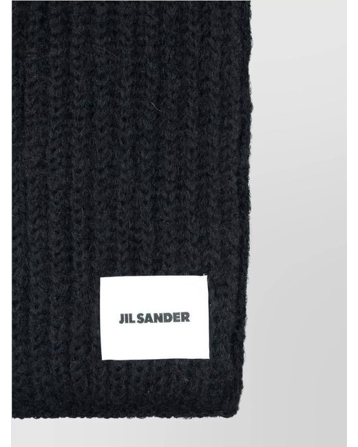 Jil Sander Black Mohair Wool Scarf for men
