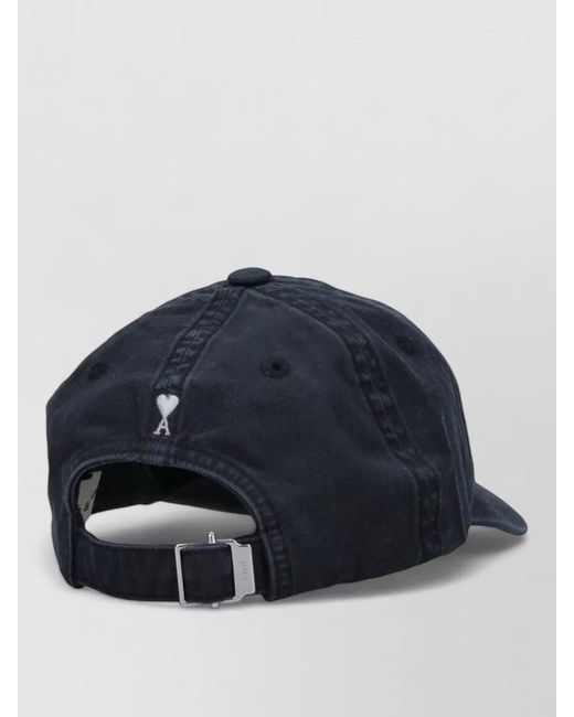 AMI Blue Cotton Logo-Embroidered Baseball Cap