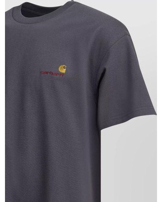 Carhartt Blue American Script Crew Neck Short Sleeve T Shirt for men