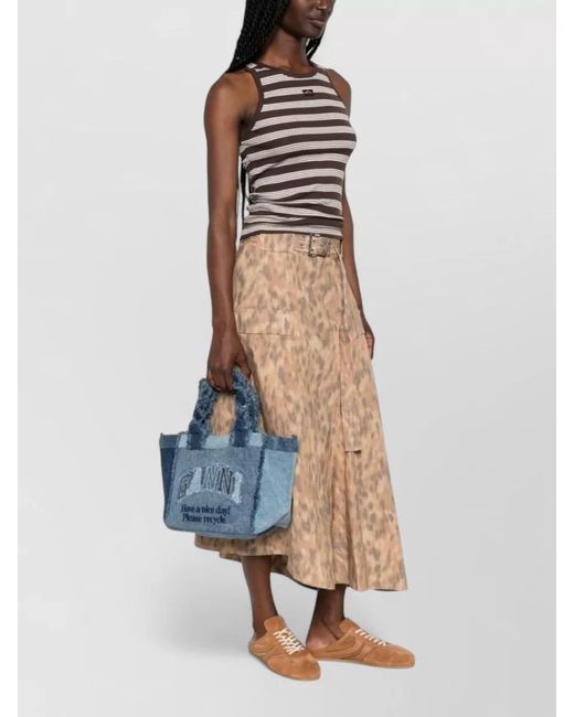 Ganni Blue Cabas Small Denim Shoulder Bag