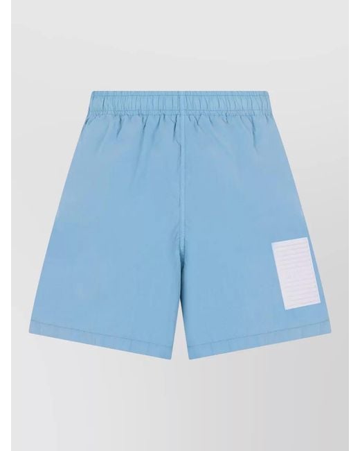 Stone Island Blue Technical Beach Shorts Elasticated Waist for men