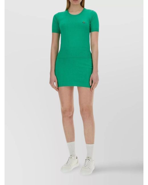 Vivienne Westwood Green Fitted Short-Sleeve Knit Top With Ribbed Detailing