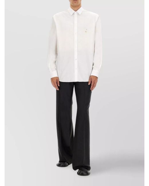 Moschino White Cotton Poplin Shirt for men