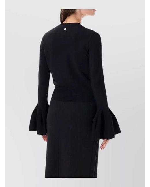 Stella McCartney Blue Compact Knit Bell Sleeve Cardigan