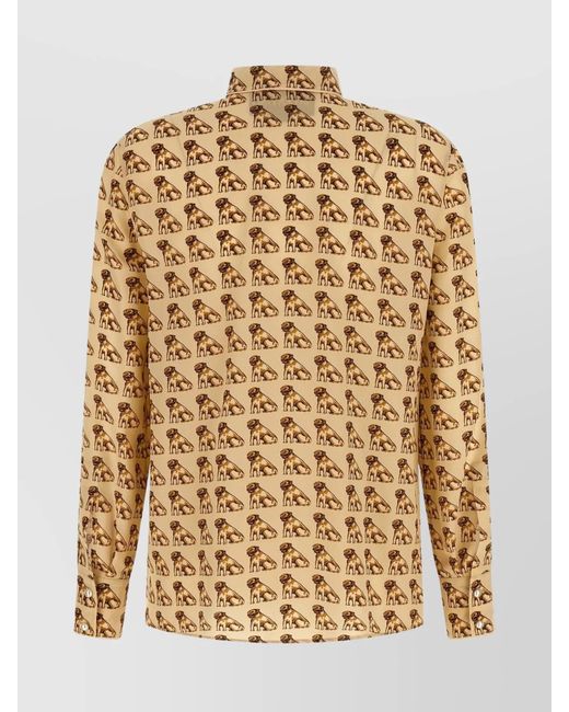 Valentino Garavani Natural Silk Printed Shirt