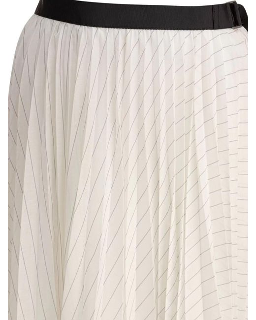 Sacai Natural Pleated Skirt