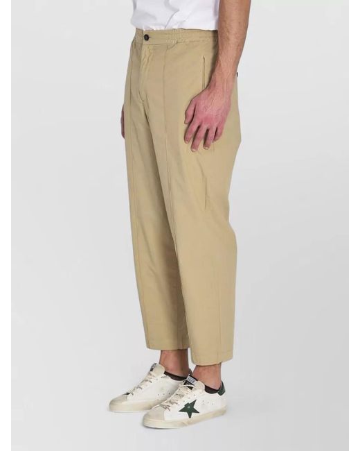 Barena Natural Mid-Rise Wide-Leg Cropped Trousers for men