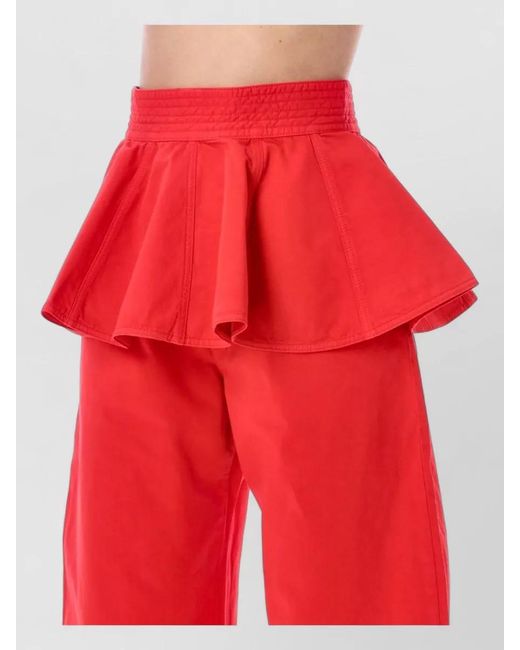 Alaïa Red Peplum Belt Tinted Denim