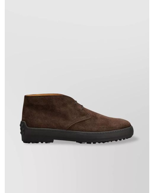 Tod's Brown Suede Leather Ankle Boots for men