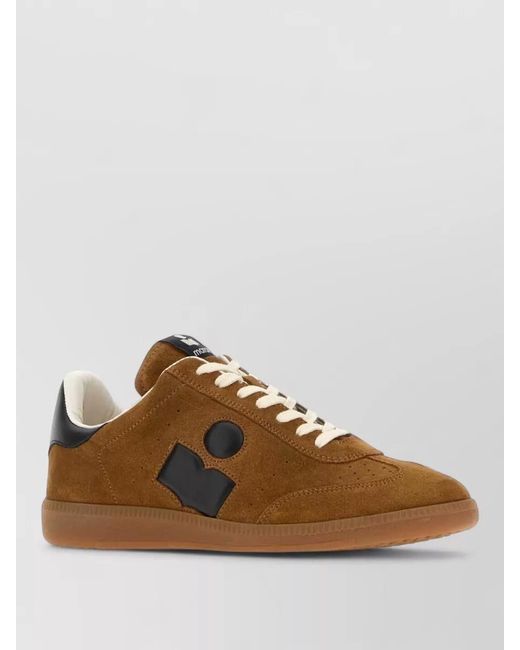 Isabel Marant Brown Bryce Lace Up Suede Sneakers Rubber Sole