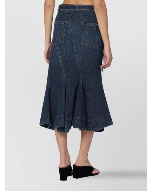 Sacai Blue Zip Detail Skirt