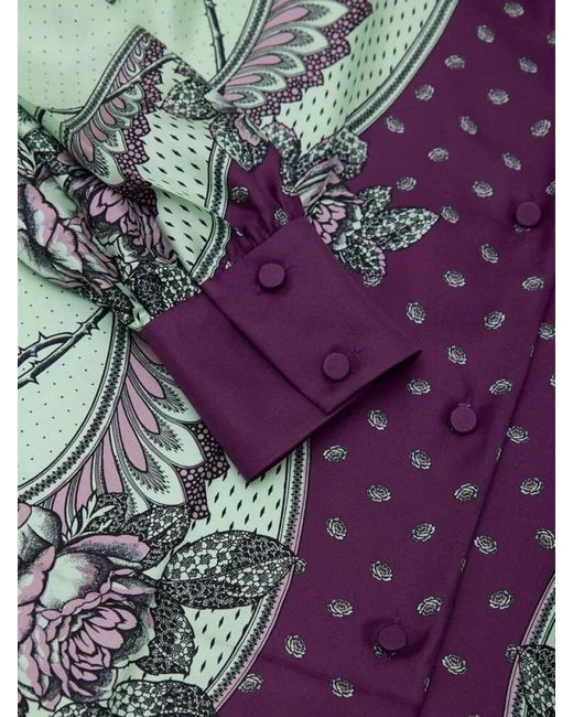 Gucci Purple Silk Printed Shirt