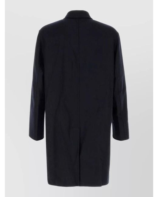 Etro Blue Reversible Wool Blend Coat Mid Length for men