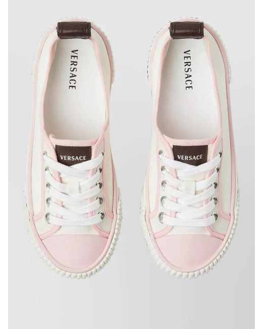 Versace White Canvas Low-Top Sneakers