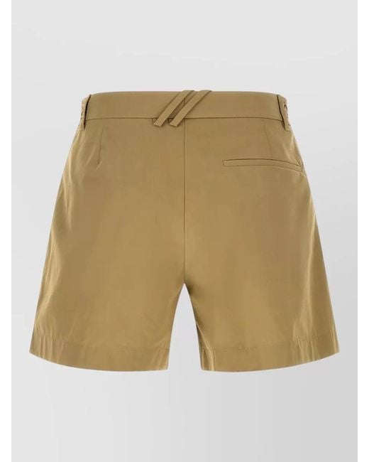 Burberry Natural Raina Shorts Pleated Front Adjustable Waist
