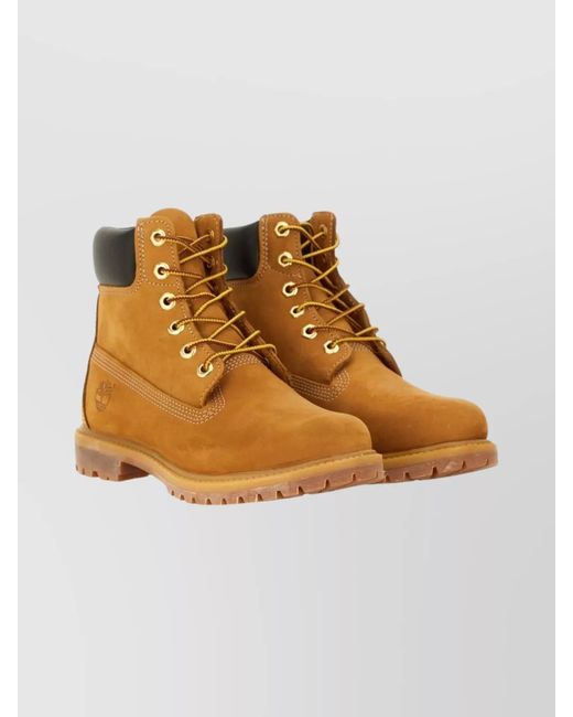 Timberland Metallic Leather Waterproof Lace-Up Ankle Boots