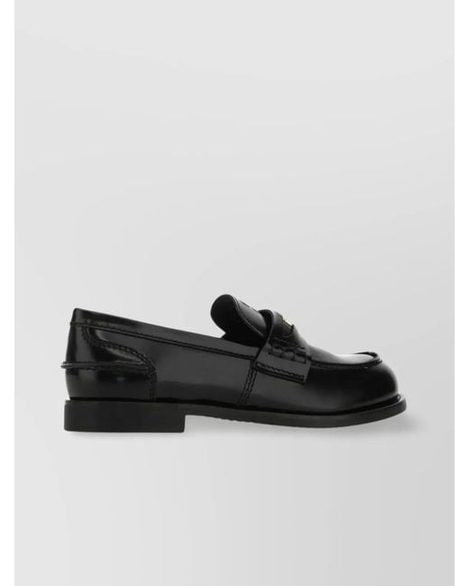 Miu Miu Black Leather Loafers