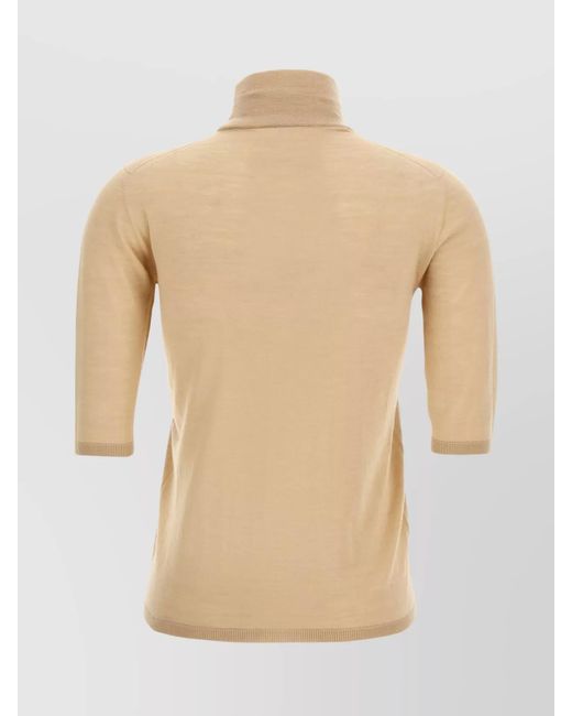 Max Mara Natural Wool Turtleneck Sweater