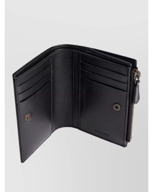 Balenciaga Black Le City Bifold Wallet Textured Finish