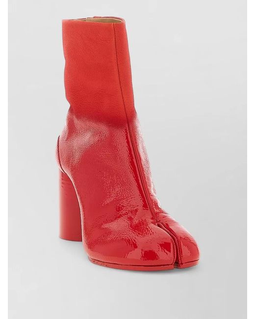 Maison Margiela Red 'Tabi' Ankle Boots