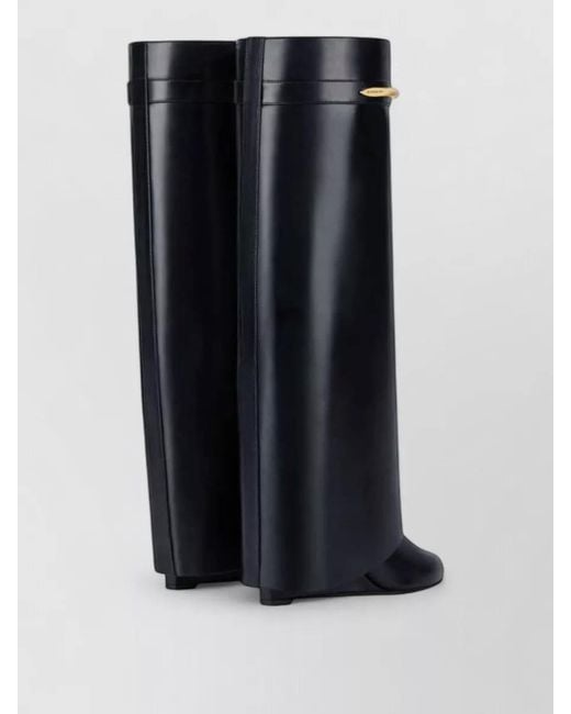 Givenchy Black Heel Boots 95Mm Wedge Knee Length
