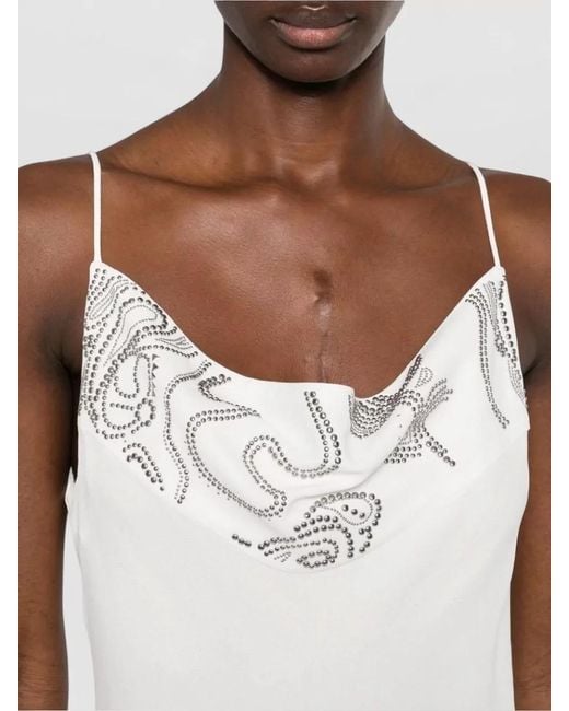 IRO White Embellished Sleeveless Spaghetti-Strap Midi Dress