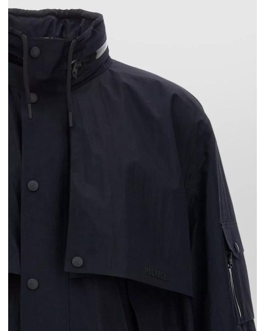 Mackage Blue Garrett Jacket Elastic Hem High Collar Zipper for men