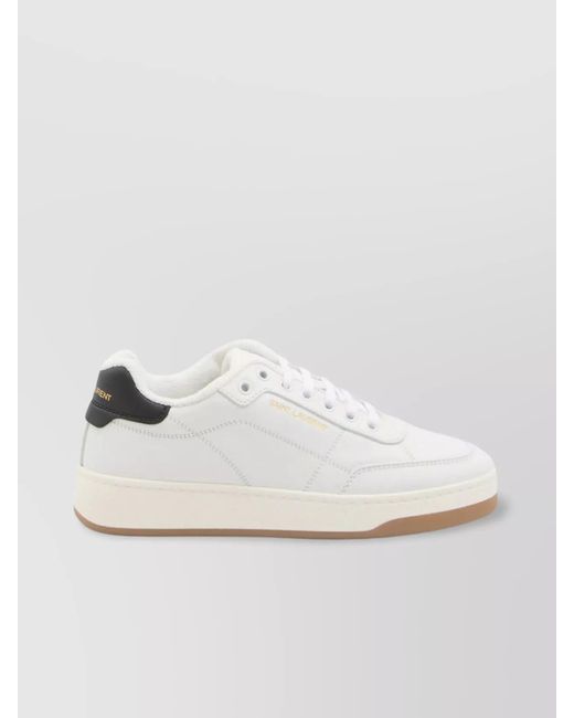 Saint Laurent White Leather Low-Top Sneakers
