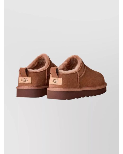 Ugg Brown Leather Slip-On Sneakers