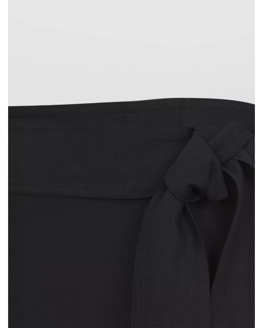 Studio Nicholson Black Pleated High Waist Skirt Wrap Belt