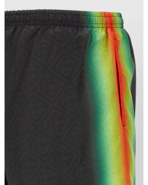 Casablanca Black Logo-Jacquard Swim Shorts for men